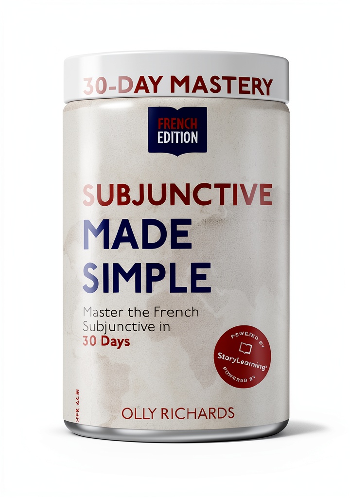 Installing French Language Mastery in 30 Days | StoryLearning Press on a wooden desk