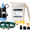 Tankless Water Heater Flushing Kit with 1/3HP Sump Water Pump, 4 Gallon Bucket, Bucket Lid Opener, 2PCS 3/4’’GHT x 6’ Hoses, Easy Install and Use Tankless Water Heater Descaling Kit-0