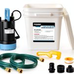 Tankless Water Heater Flushing Kit with 1/3HP Sump Water Pump, 4 Gallon Bucket, Bucket Lid Opener, 2PCS 3/4’’GHT x 6’ Hoses, Easy Install and Use Tankless Water Heater Descaling Kit-0