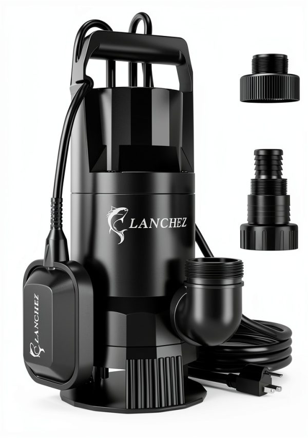 LANCHEZ 1.6HP Sump Pump Submersible Float Switch 16ft Cord-0