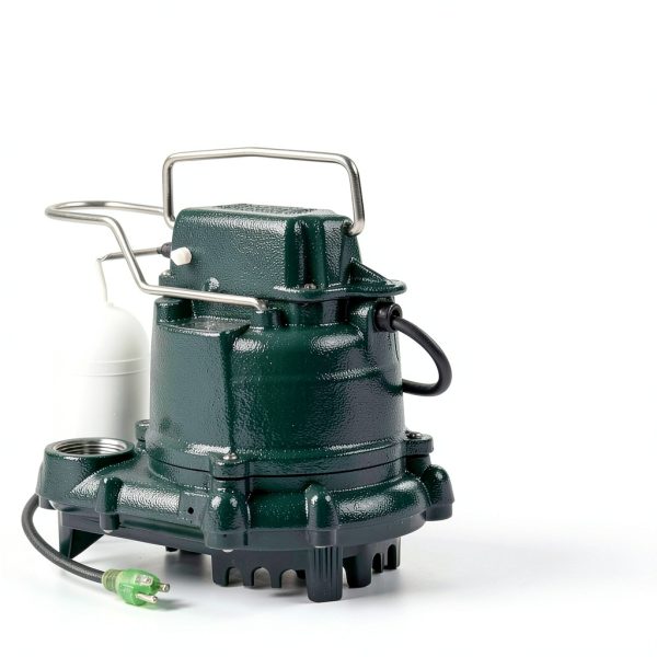 Zoeller - Mighty Mate M53 Sump Pump - 3/10 HP - Cast Iron - LED Power Plug & 9’ Cord - Vortex Impeller - Stainless Steel Hardware - Float Operated - Submersible Sump Pump - 115V-6