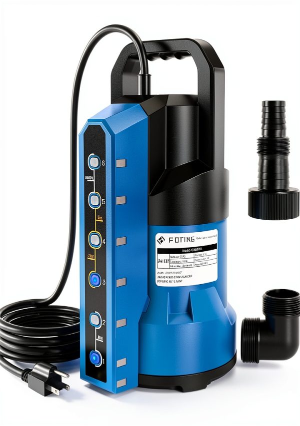 FOTING Sump Pump 3/4HP Submersible with 16ft Cord for Pool & Basement-0
