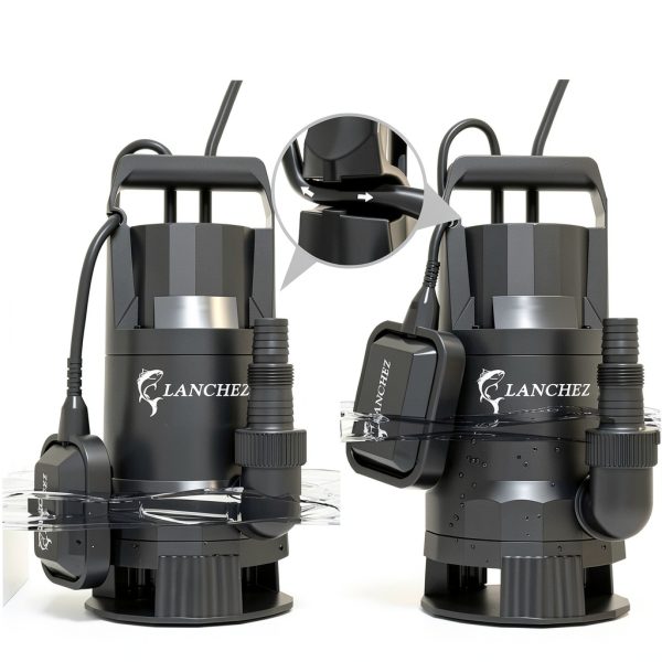 LANCHEZ 1.6HP Sump Pump Submersible Float Switch 16ft Cord-6