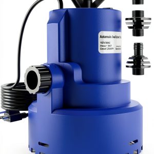 AgiiMan Automatic Submersible Water Pump - 1HP 5000GPH Pool Cover Pump with 33ft Power Cord for Pool Draining, Pond Pump Removal for Pool, Hot Tubs, Rooftops, Water Beds-0
