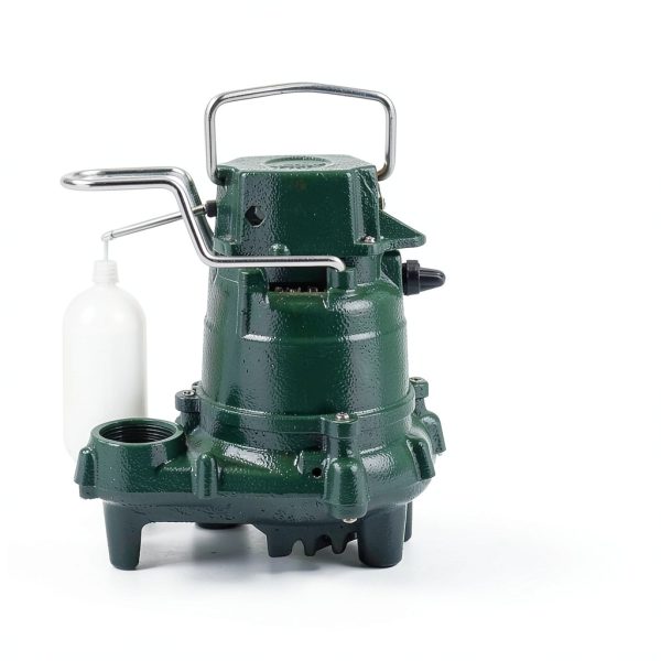 Zoeller M57 Mighty-Mate Submersible Sump Pump - 3/10 HP Cast Iron - 9′ Cord — Vertical Float - 1.5″ Discharge - Factory-Tested - Basement Sump Pump - 115V-1