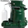 Zoeller M57 Mighty-Mate Submersible Sump Pump - 3/10 HP Cast Iron - 9′ Cord — Vertical Float - 1.5″ Discharge - Factory-Tested - Basement Sump Pump - 115V-0