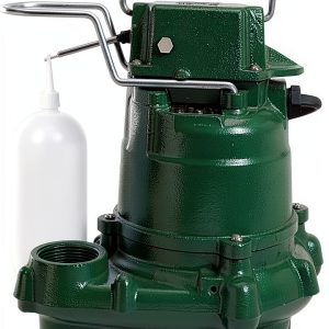Zoeller M57 Mighty-Mate Submersible Sump Pump - 3/10 HP Cast Iron - 9′ Cord — Vertical Float - 1.5″ Discharge - Factory-Tested - Basement Sump Pump - 115V-0